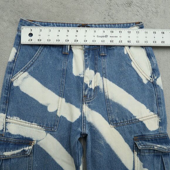 Simple Society Cargo Jeans Juniors Size 5/27 High-Rise Straight Denim 30" Inseam - Picture 16 of 16